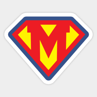 Letter M Superhero Symbol Sticker